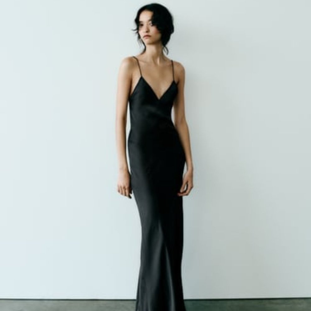 ZARA LONG SATIN DRESS